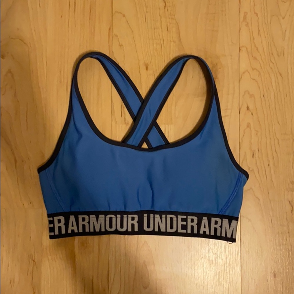 light blue under armor sports bra